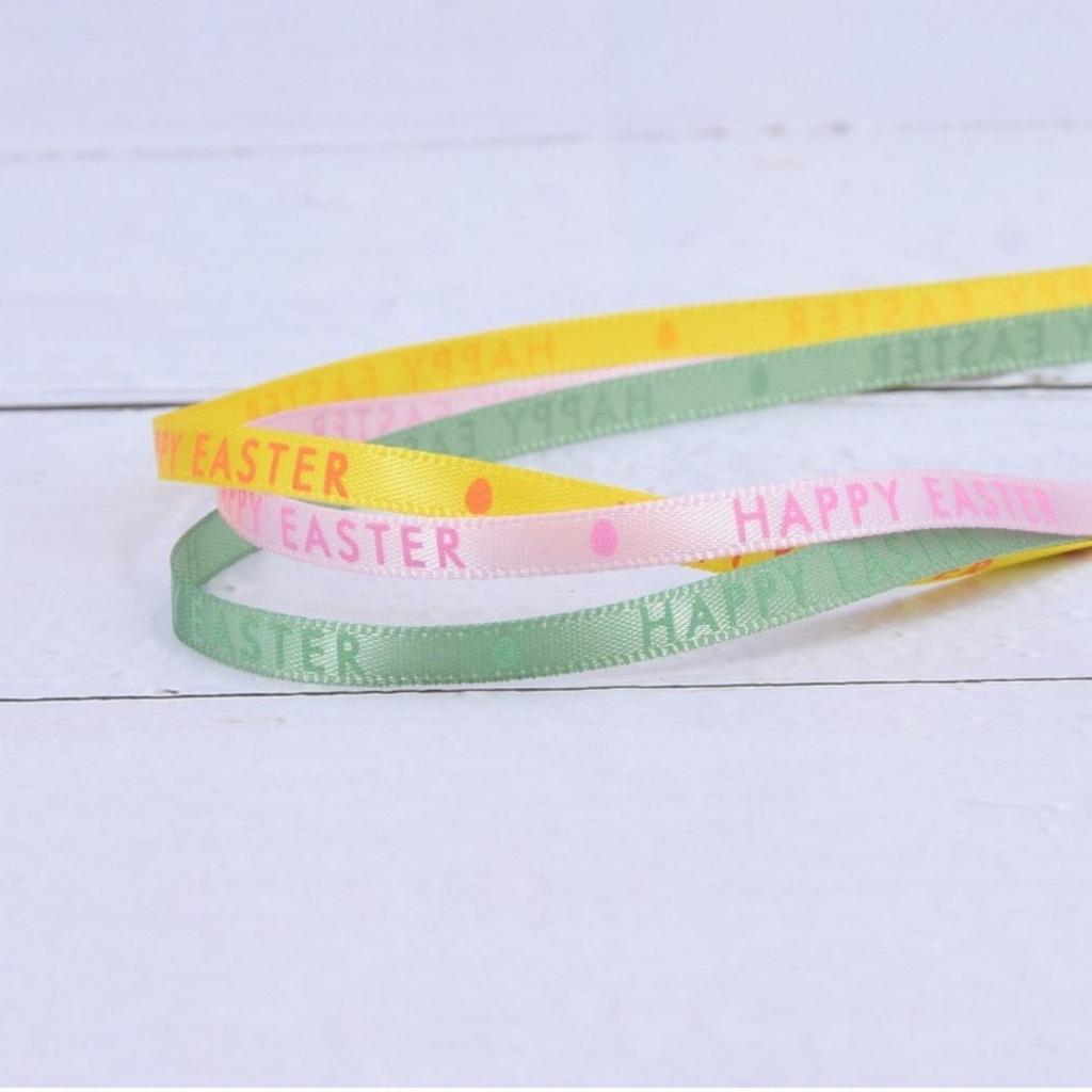 0.5 * 1800cm Easter Cute  Ribbon - Bow Tie Wrapped Satin Ribbon Easter Egg Weaving Ribbon