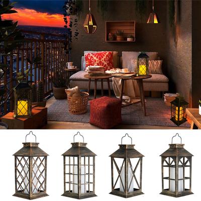 Portable Garden & Balcony Decorative Lamp with Built,In Simulated Candle, Outdoor Courtyard Lighting for Patio & Yard