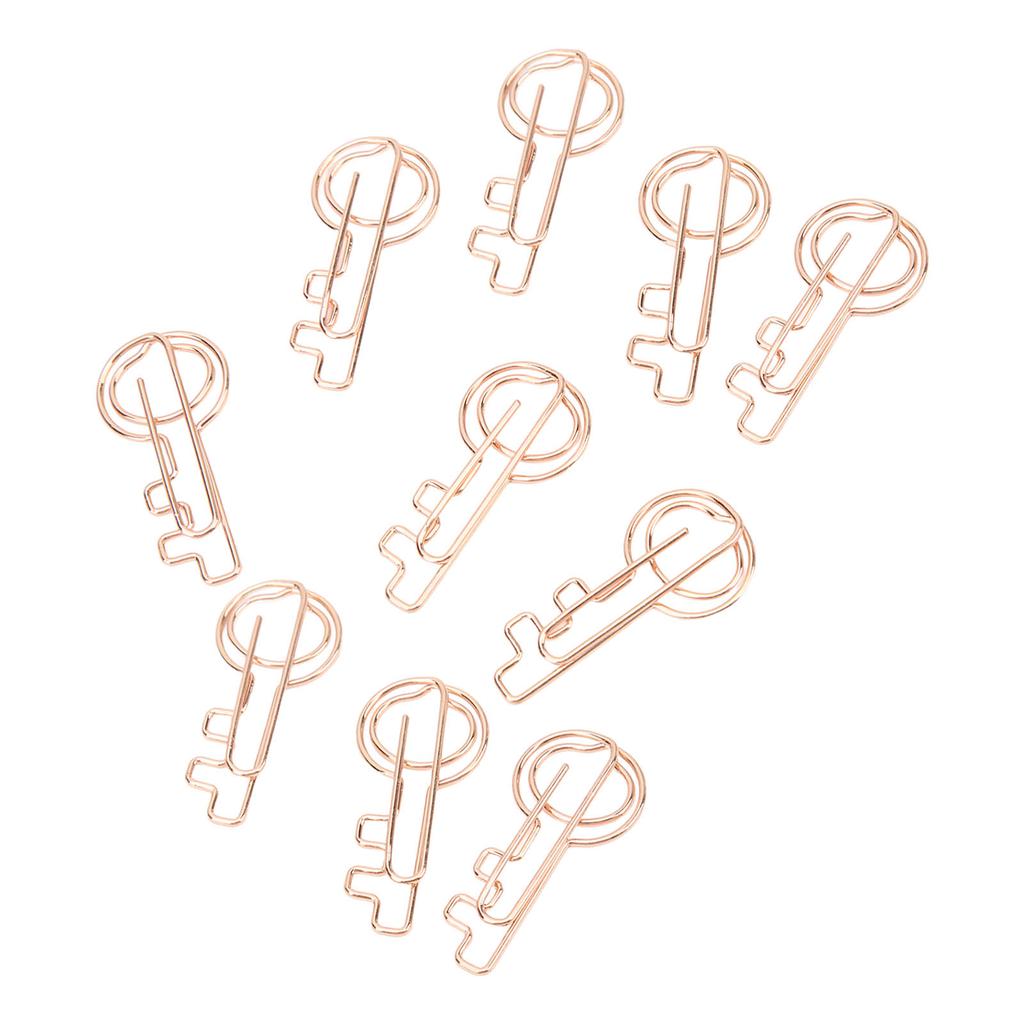 40PCS Key Paper Clip Metal Plating Portable Slip Resistant Bright Color Compact for Office School Ho