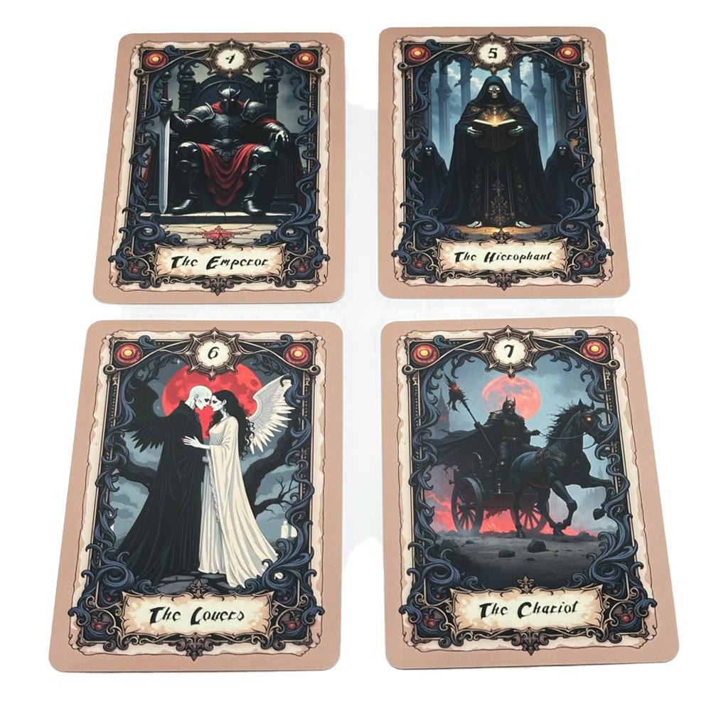 Dark Tarot Cards Set, Gothic Arcana Journey Classic Theme Deck, 78 Cards 13x9cm, Fortune-Telling & Divination Game