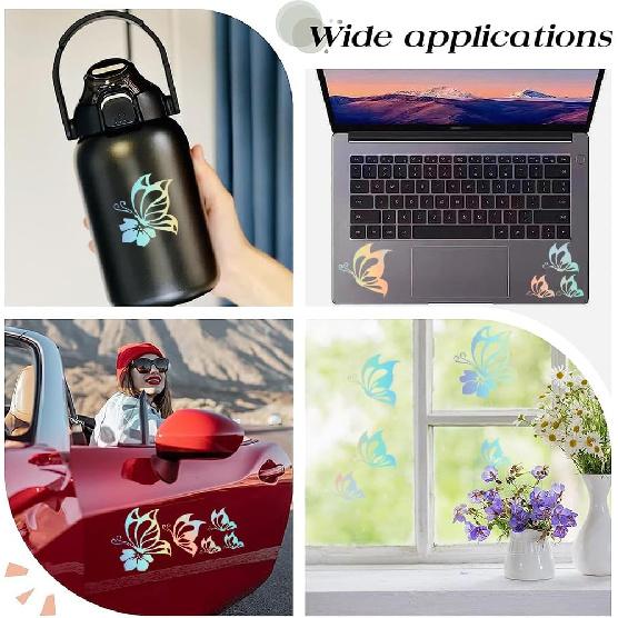GORGECRAFT 2 Sheet Butterfly Car Decal Set Butterfly Vinyl Waterproof Sticker Women Car Stickers and Reflective Decals for Car Bumper Window Laptop