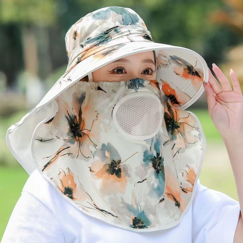Dayan Sun Hat for Women Summer Cycling Face Covering UV Protection Large Eave Sun Hat