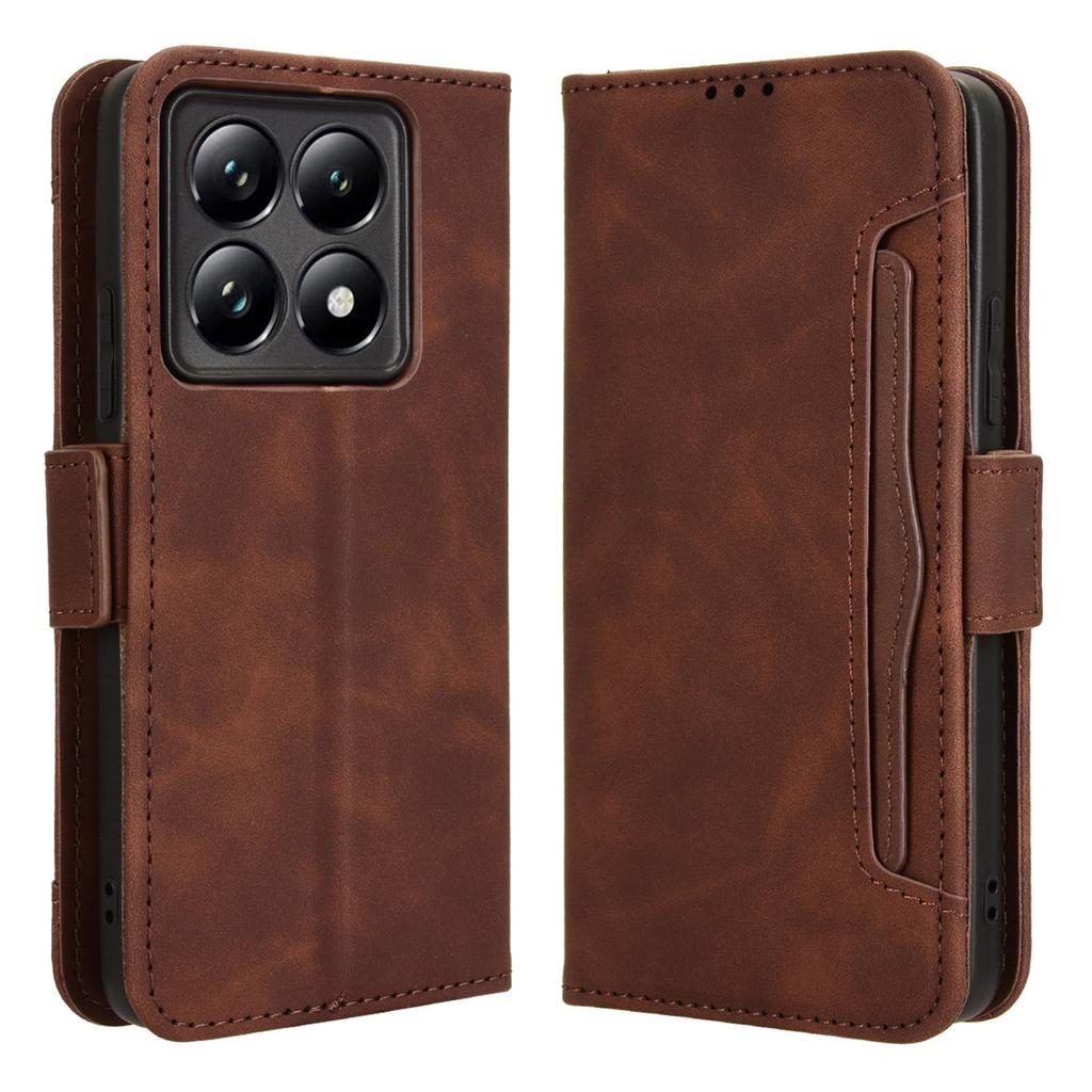 Für Xiaomi 14T Lederhülle Handy-Brieftaschen-Cover mit mehreren Kartenfächern