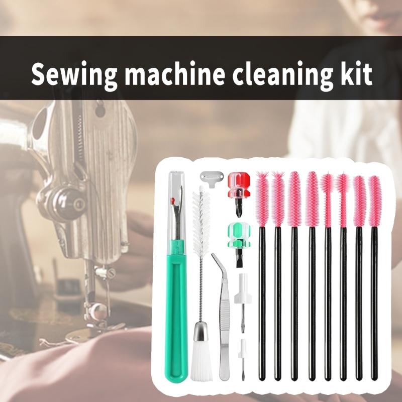 16Pcs Multifunction Sewing Machine Repair Accessories Includes Tweezer Double Headed Brush Screwdrivers Seam Unpicker