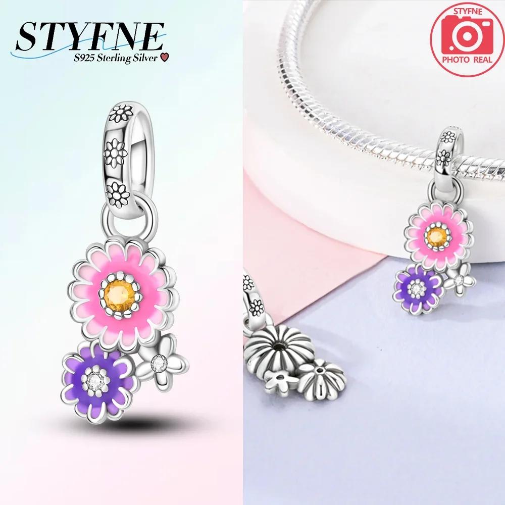 Fit Charms For Original Bracelets Diy Rose Daisy Tulip Charm Beads 100% Copper Jewelry Making Necklace For Women Gift