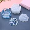 Flexible Sturdy Silicone Epoxy Resin Castes Mould Dog Paw Shaped Tray Dishes Mould for Craft and Home Decoration