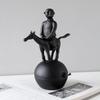 Metal Figure Sculpture Rider Abstract Copper Horse Apple Chinese Retro Style Metal Figurine Home Decoration Accessories
