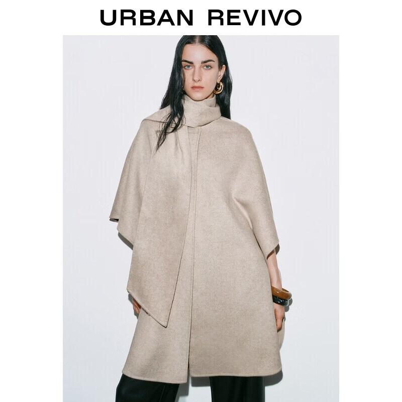 UR2025 Women s Wool Blend Cape Coat S