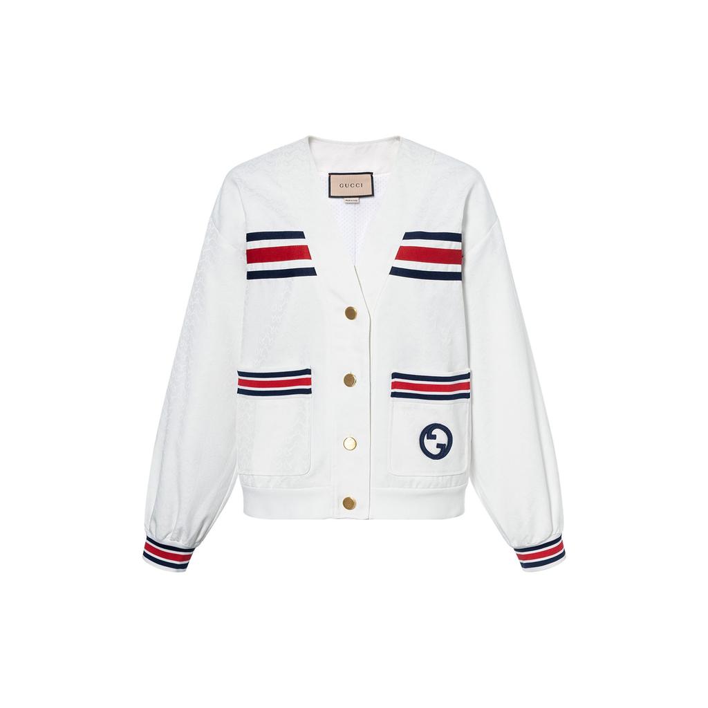 GUCCI Knitwear Women's White V Neck Moderate 747072-XJFU1-9692