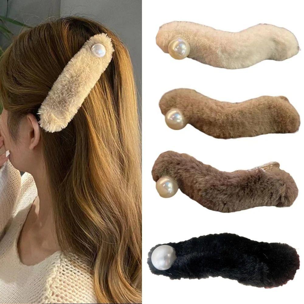 

Чистый цвет волос коготь большая жемчужная шпилька модная заколка для головы аксессуар для волос осень-зима