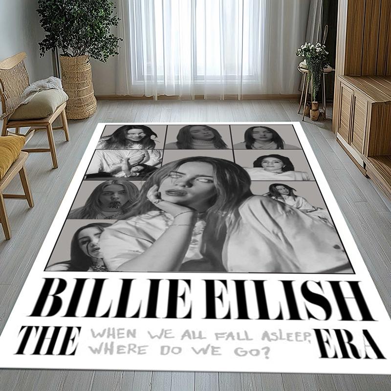 Alfombra de Área Antideslizante de Moda Billie Eilish Cantante Sala de Estar Alfombra Suave para Dormitorio Sala de Juegos para Niños Sofá, Felpudo Decoración del Hogar Regalo
