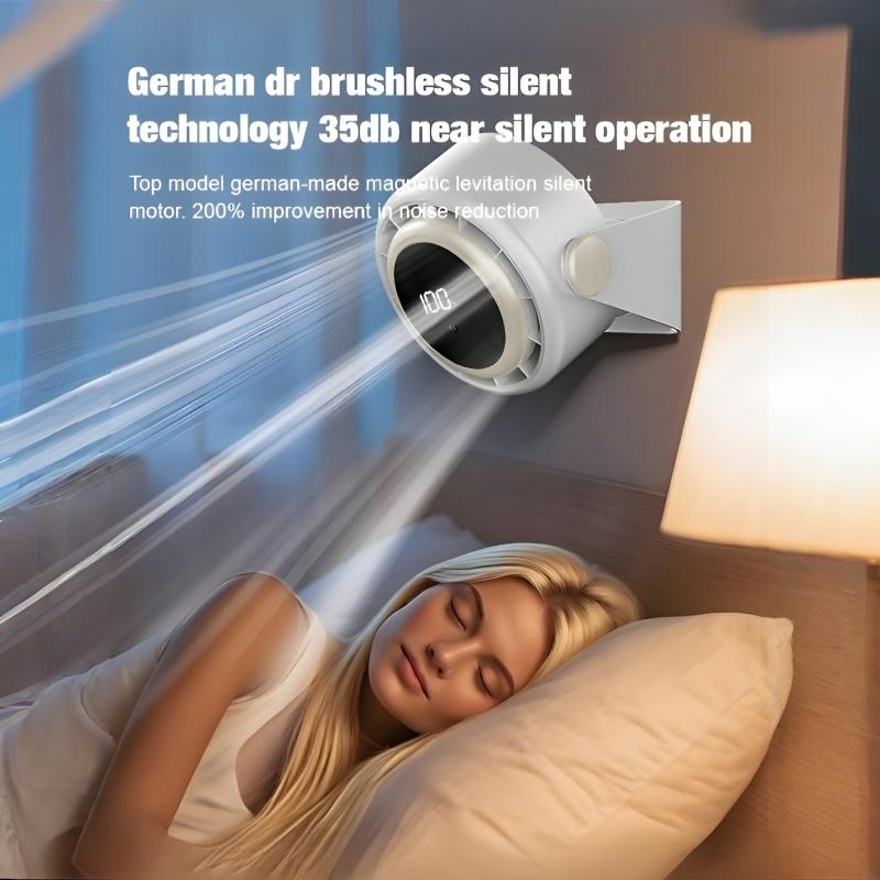 Kleiner Heim-Schreibtischventilator, wiederaufladbar, leise, digitaler Umluftventilator, Studentenwohnheim, Büro, elektrischer Kühlventilator, Sommerkühler
