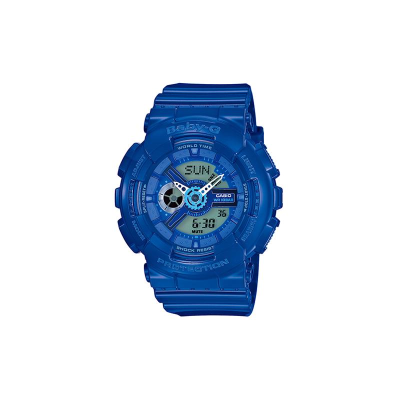 

Casio BABY-G Series Theme Fashion Trend Vibrant Street Classic Pointer Dual Display Sports Waterproof Quartz Movement Resin Strap Japanese BA-110BC-2 синий