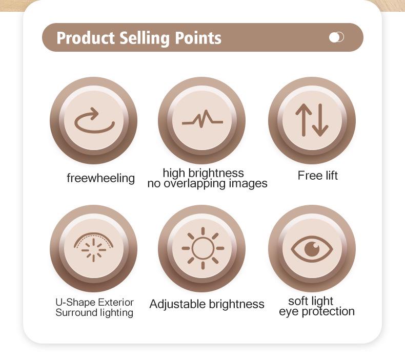 U-Shaped LED Nail Art & Beauty Light with Stepless Dimming, Eye Protection, Floor-Standing, 28-Inch