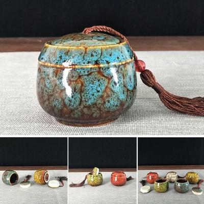 Ceramic Tea Jar Colorful Coffee Canister Fancy Food Storage Container  Teaware Accessories