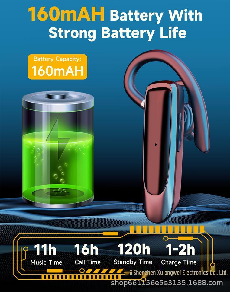K30 Wireless Bluetooth Clip-on Earphones with Noise Reduction & Voice Call Support