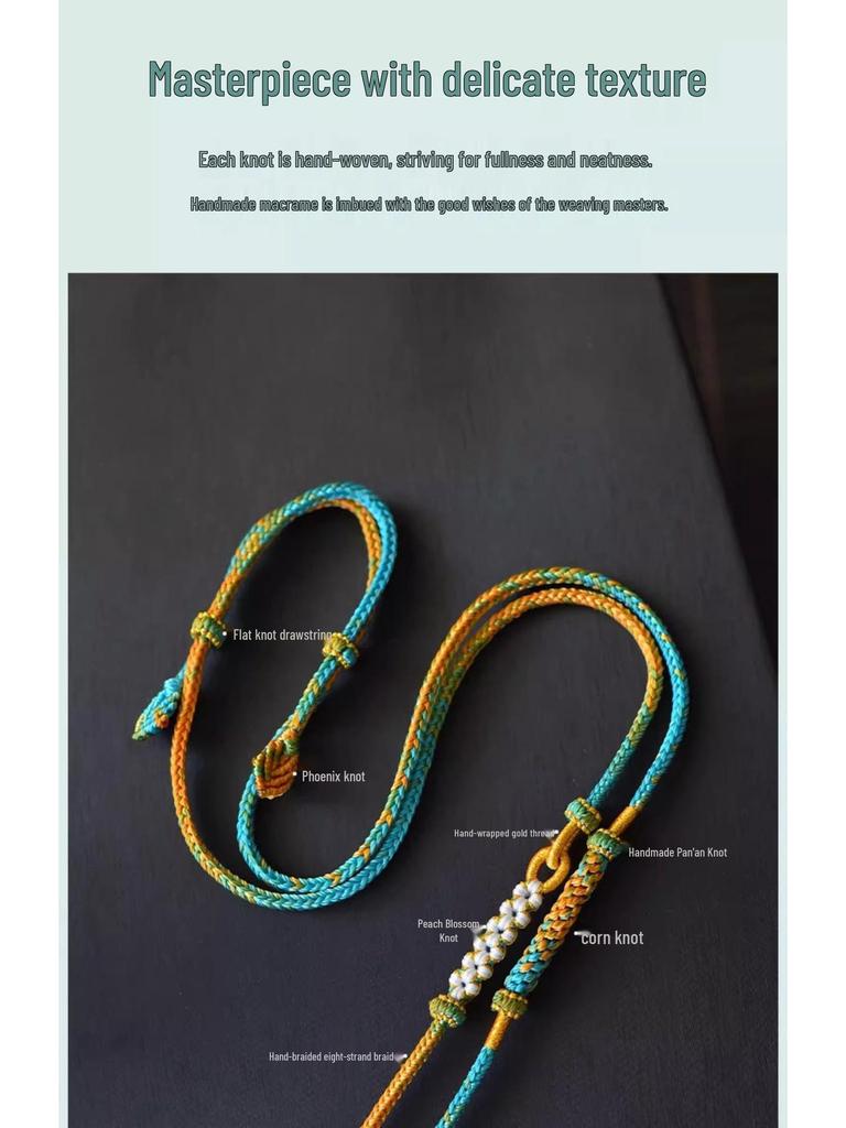 Bernstein Jade Dzi Perlen Acht Schätze Halskette mit Glücksanhänger