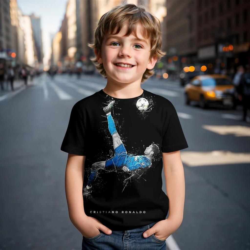 New European Football Summer 2025 3D Printed Spring/Summer Kids T-shirt by Cristiano Ronaldo