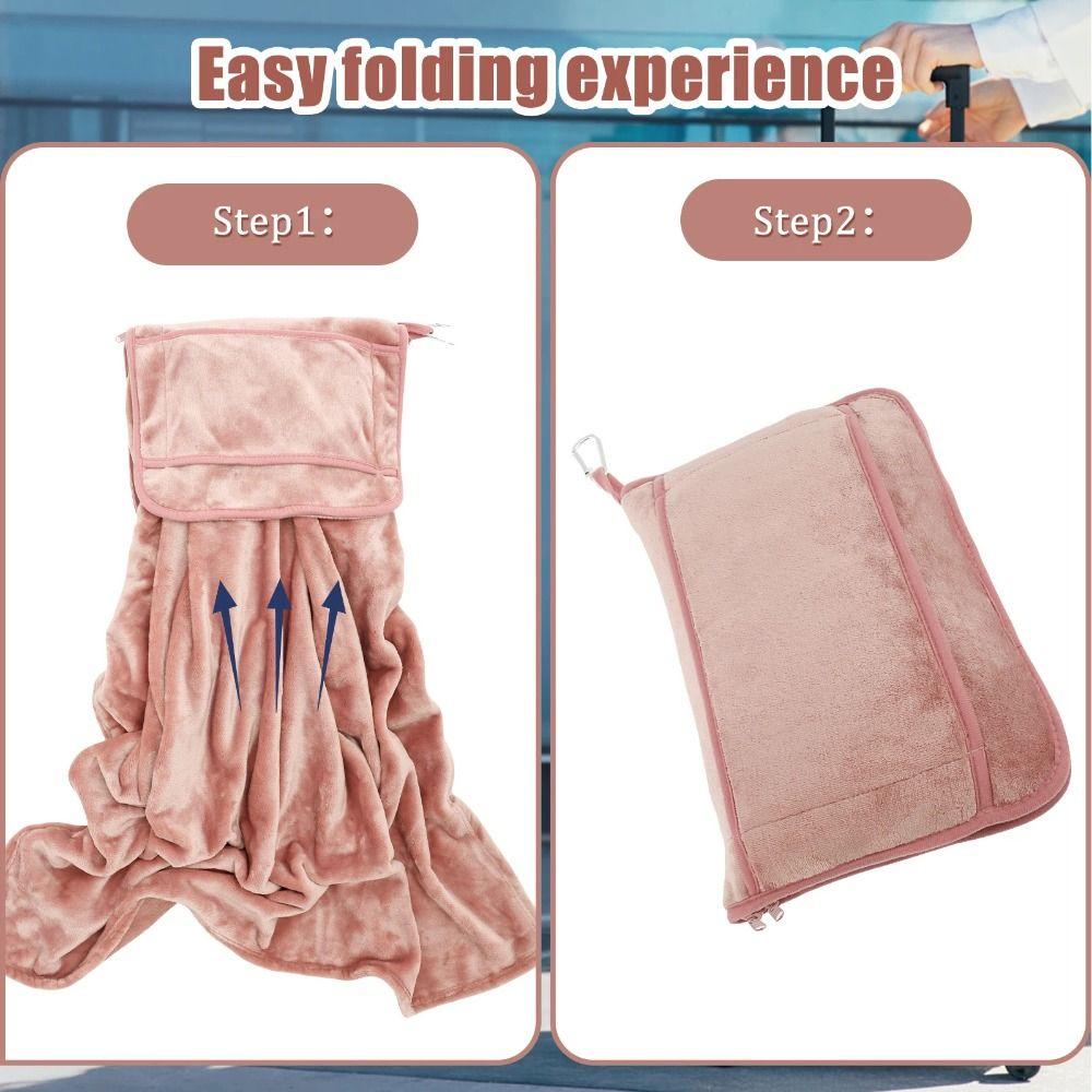 Warm Travel Pillow and Blanket Set Foldable Soft Throw Pillow Multifunctional Nap Quilt  Camping