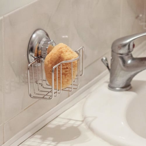 MaxHold Stainless Steel Sponge Holder, Sponge Rack, Scrubbing Pad Holder, Sponge Station, Sponge Storage, Sink Storage with Suction Cups, Rust-Resista