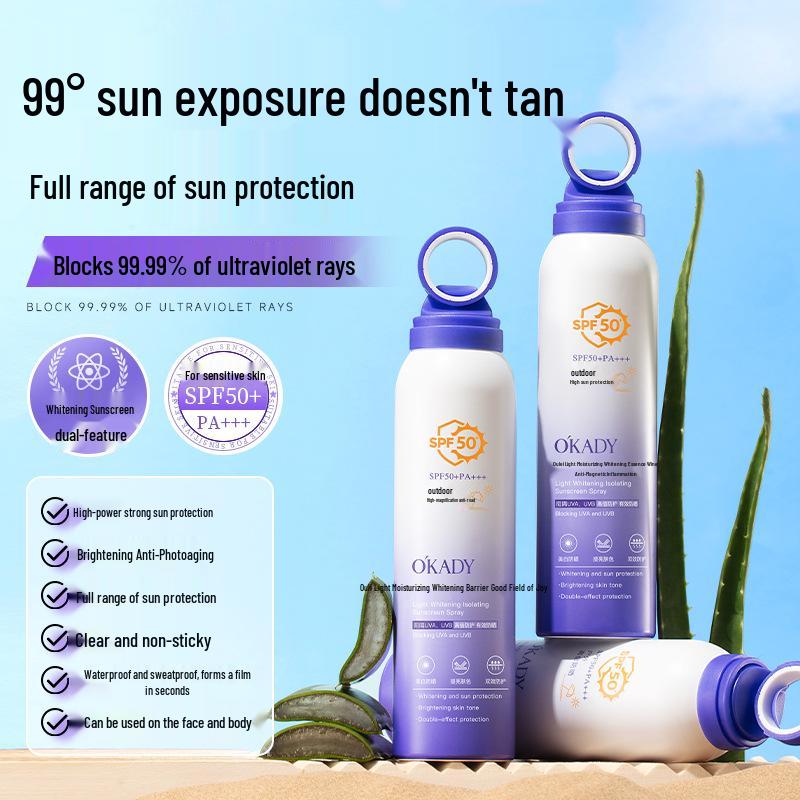 Universal Anti-UV Whitening Sunscreen Spray for Summer - Suitable for Women, Men, Students, and Military Training