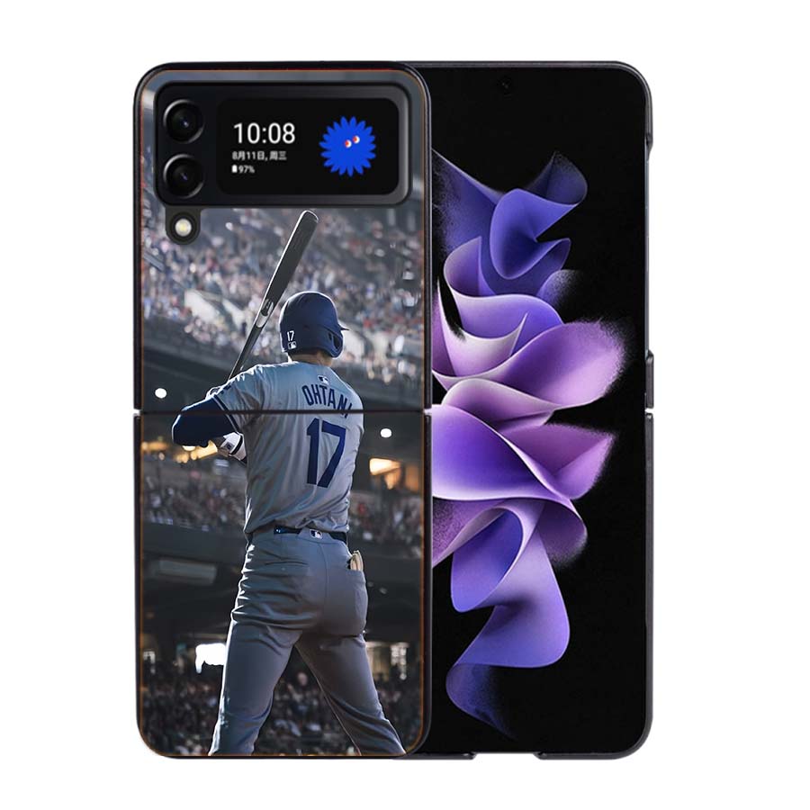 Baseball Player Otani Phone Case For Samsung Z Flip 7 6 5G Galaxy Z Flip4 Z Flip5 Z Flip3 Coque Black Hard PC Shell Protective C