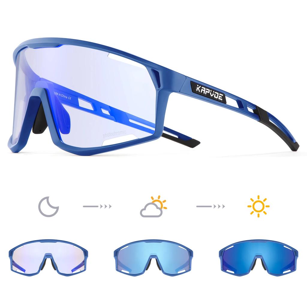 Kapvoe Photochromic Cycling Glasses Sunglasses for Men's Cycle Sun Glasses MTB UV400 Goggles Woman Road Bike Bicycle Eyewear