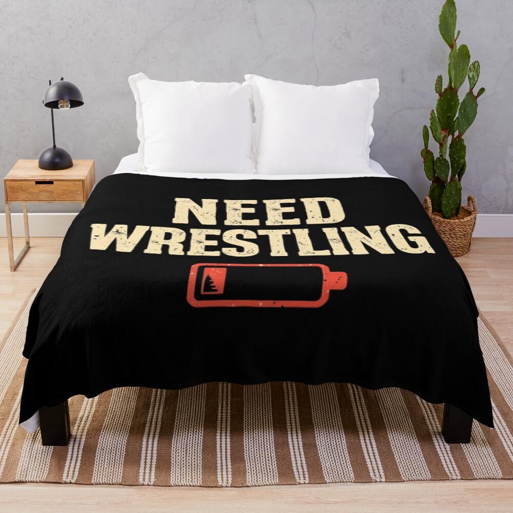 Low Battery Need Wrestling Activities Hobbies Throw Blanket