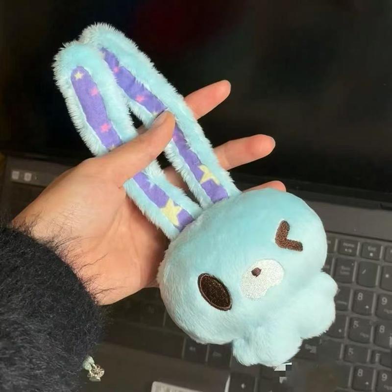 Caramel Rabbit Plush Toy Keychain Bunny Soft Stuffed Doll Pendant Car Key Ring Backpack Bag Decor Kid Gift