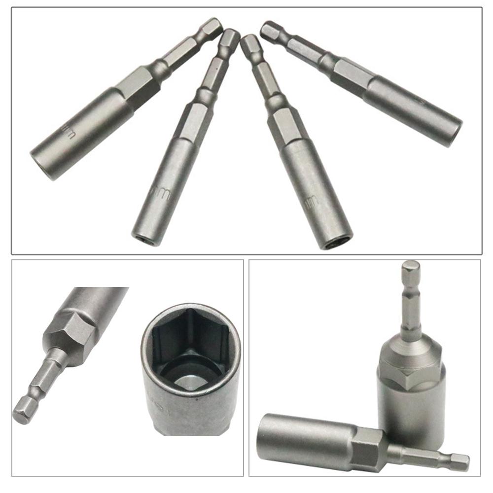 Length Deepen Impact Socket Adapter 5.5-19mm Power Nut Driver Socket Set 16Pcs Hex Shank Screwdriver Key Head Hand Tool