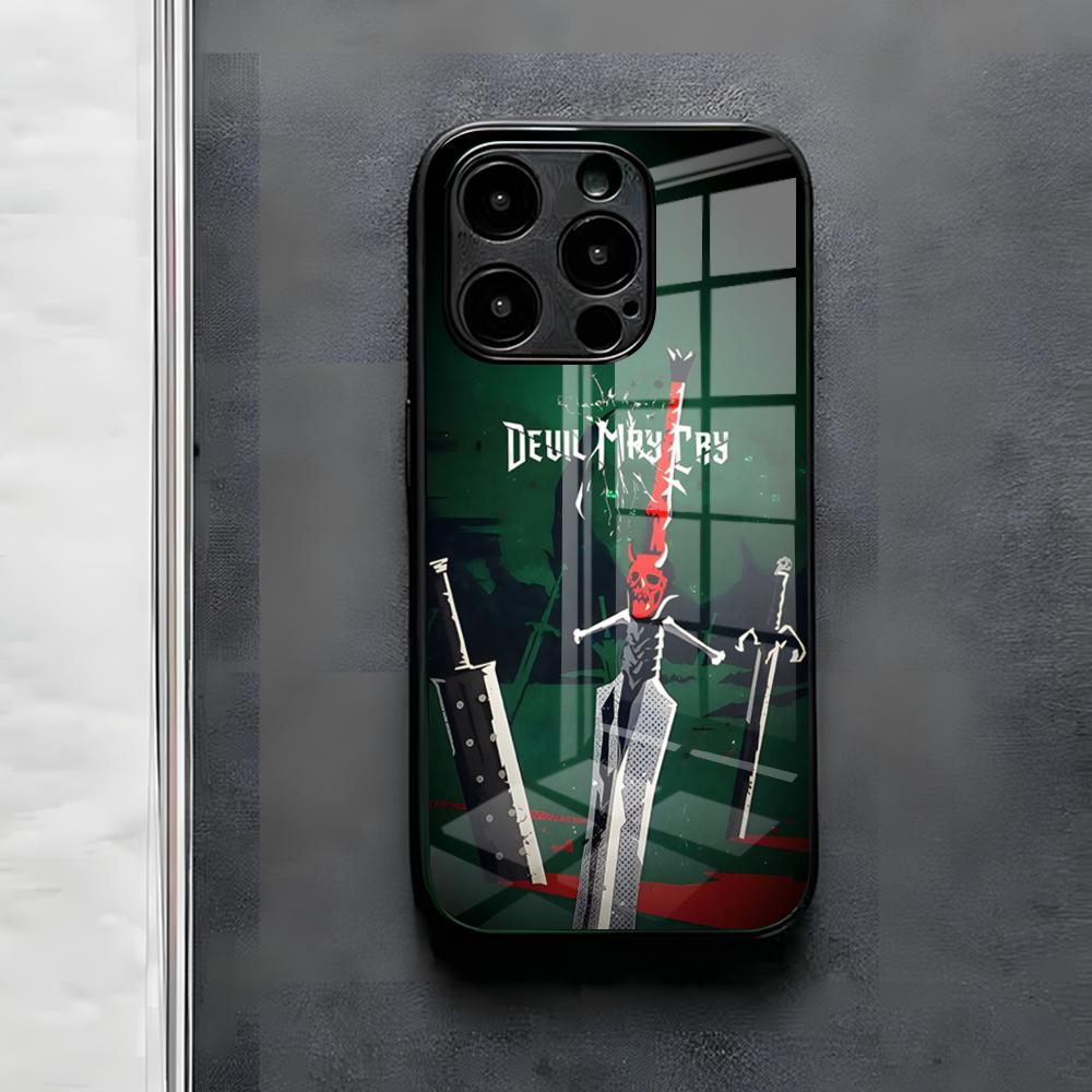 Game D-Devil May Cry DMC Phone Case For IPhone 17 Air 16 E Pro Max 15 14 13 Mini 12 Pro 11 Max Plus Black Glass Cover