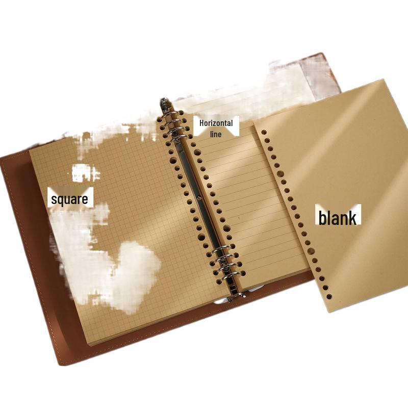 Premium A5 Soft Leather Ring Binder Notebook with Removable Cover - Lined Office Diary
