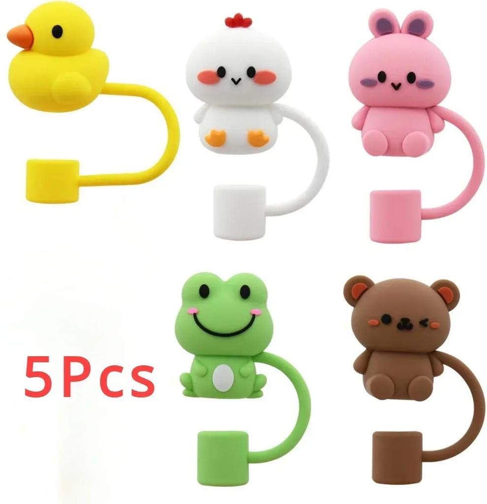 5/1Pcs Straw Cover Cap for Stanley Cup Silicone Straw Topper Compatible with 30&40Oz Tumbler with Handle Dust-Proof Reusable