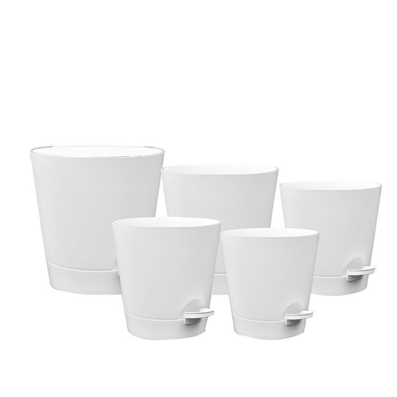 

ABWR-5 Pack 5 Inch Self Watering Pots For Indoor Plants, Flower Pots Planter With Drainage Holes And Wick Rope White Easy Instal белый