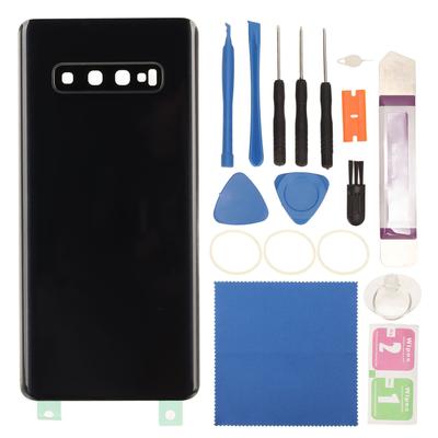 Glass Battery Back Cover Replacement Rear Door Panel with Pre Installed Camera Lens Adhesive for Galaxy S10+Plus G975