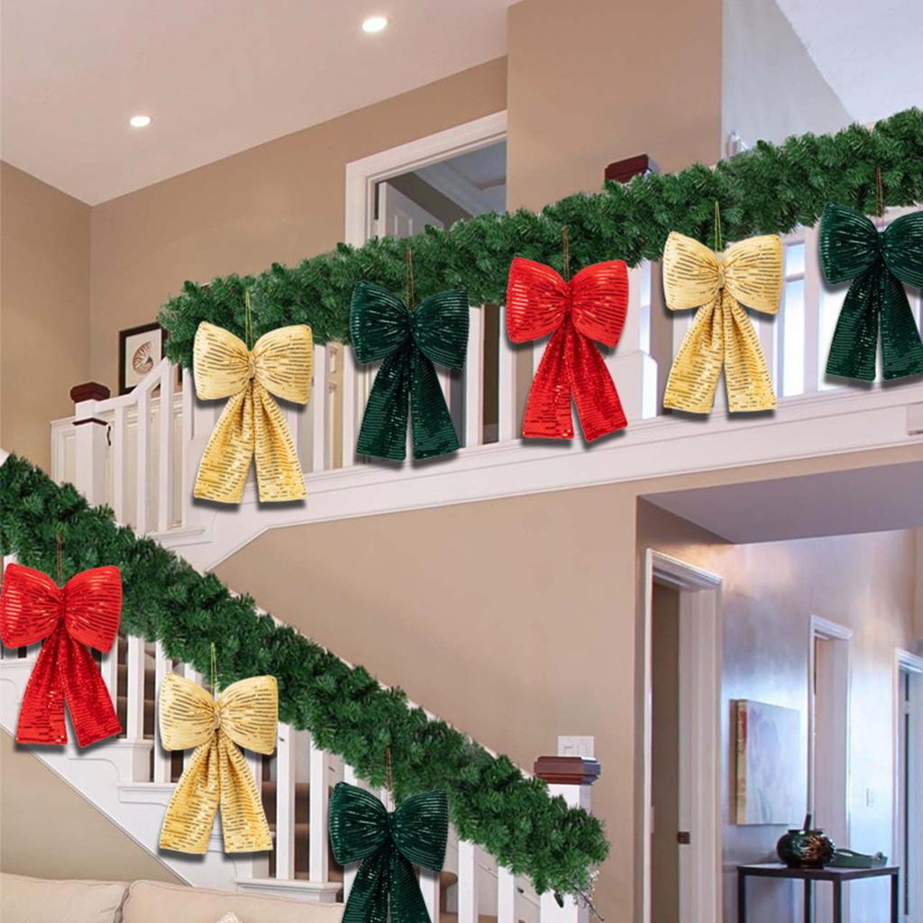 Christmas Decorations High-end Gold Velvet Bow Christmas Flocking Bow Large Red