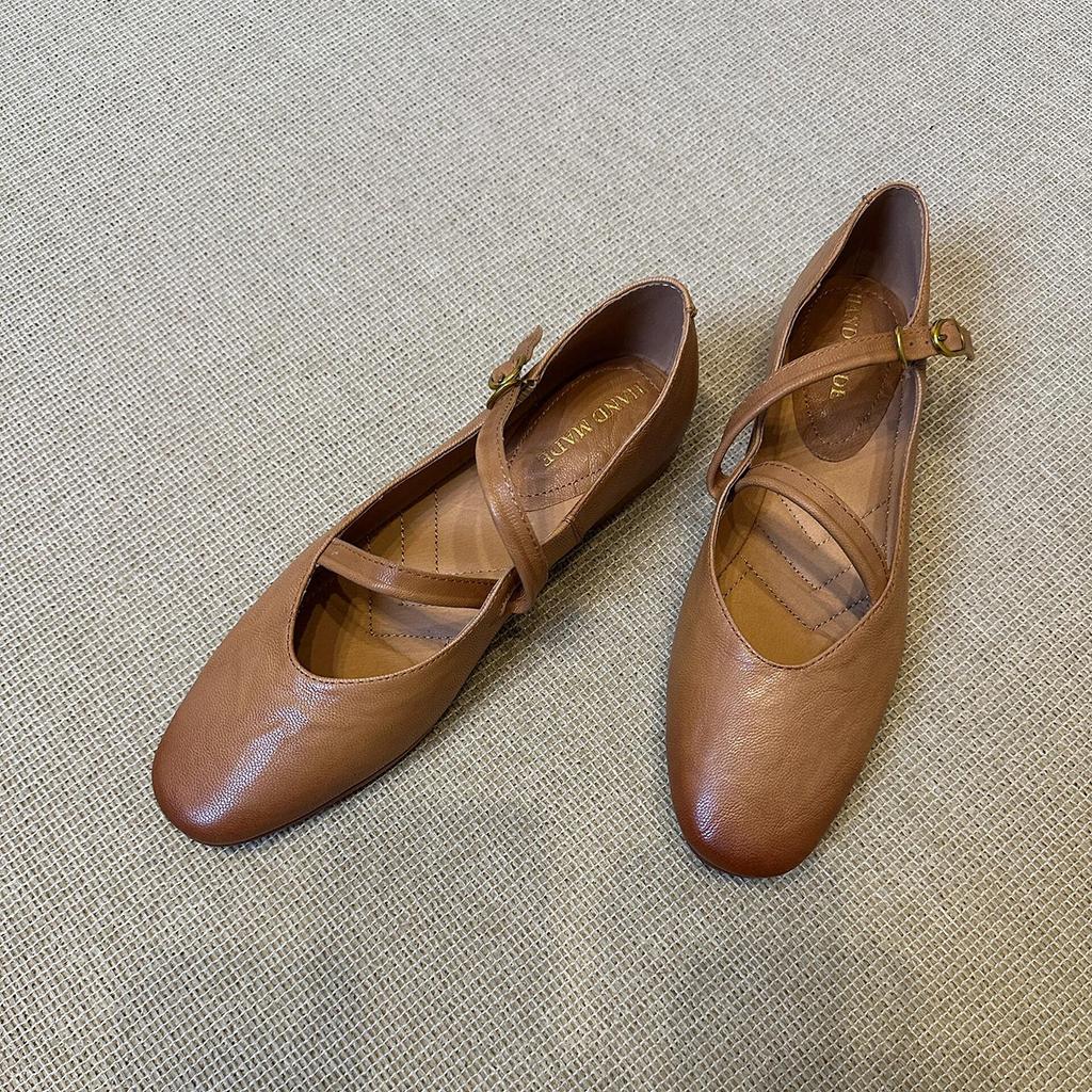 Fashion Little Leather Shoes for Women's 2025 New Style Retro Mary Jane Shoes for Womens Spring and Autumn Low Order Single Shoe Women