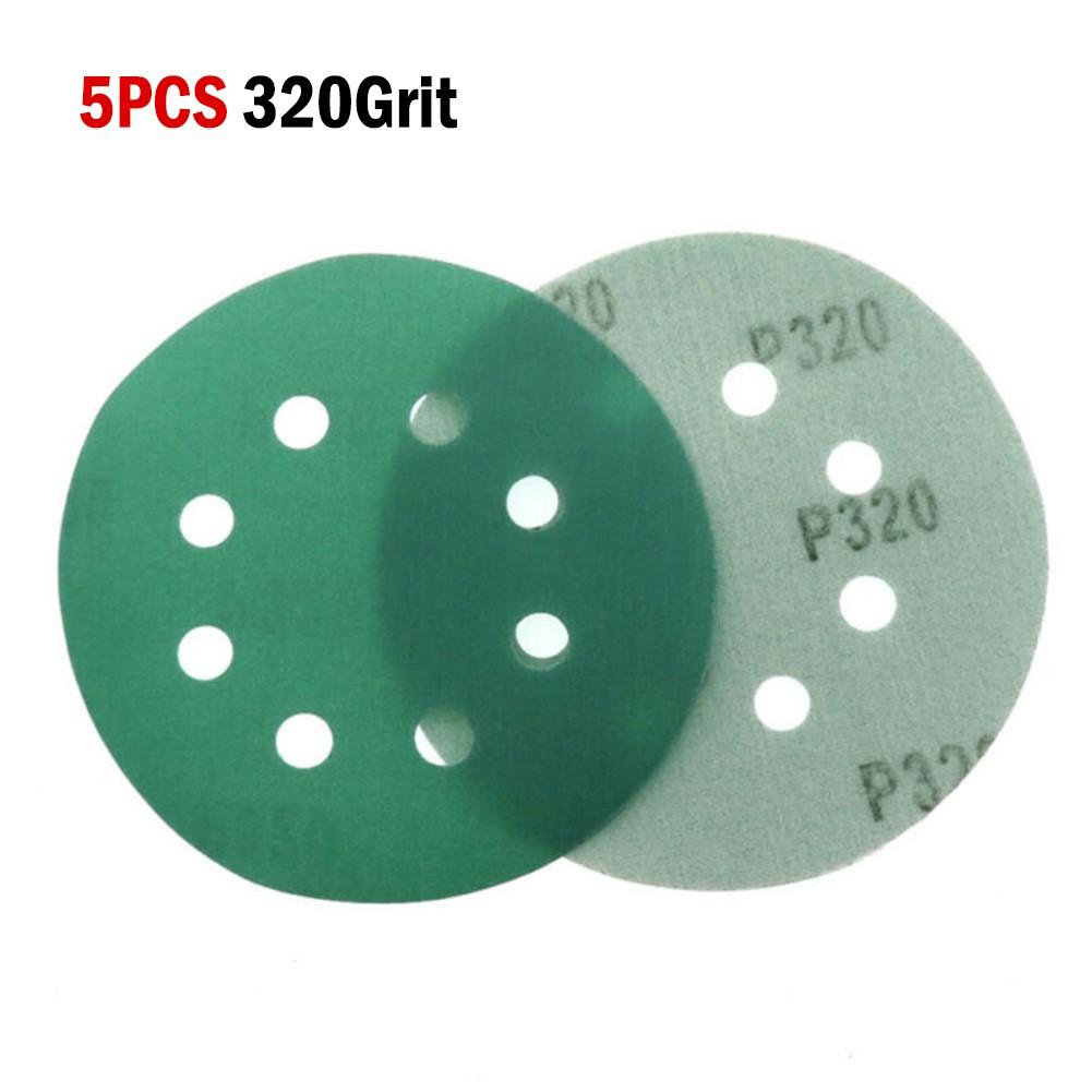 5Inch 8Hole Sanding Discs& Wet Dry PET Film Green Sandpaper Polishing