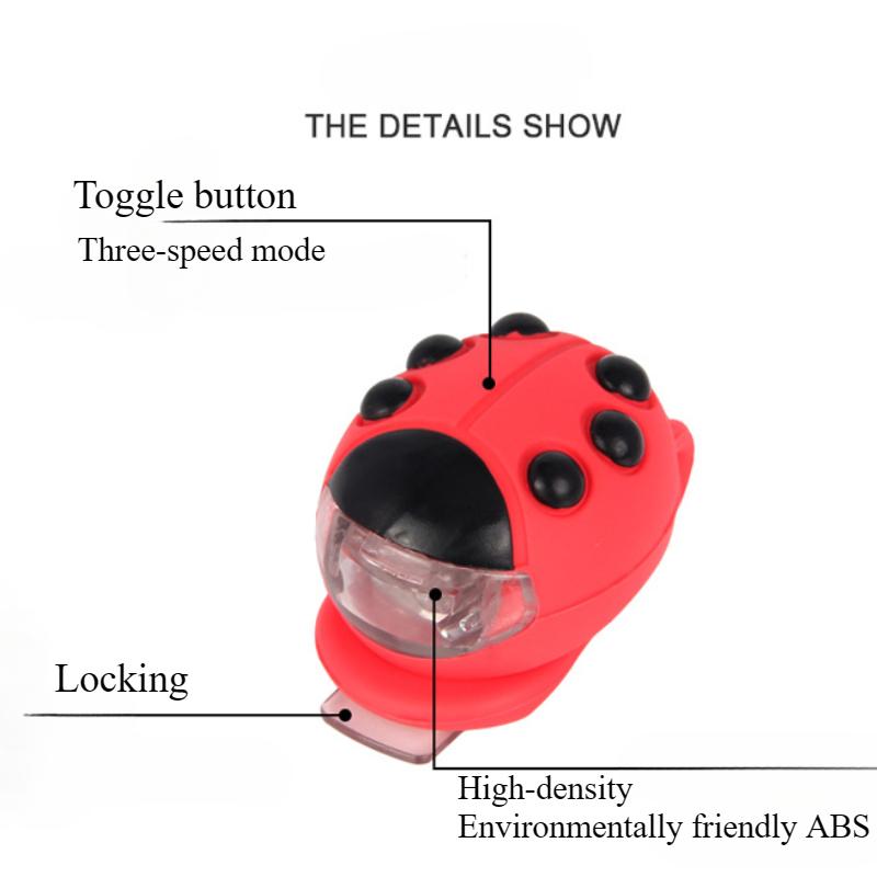 Children's Balance Car Light Ladybug Light Night Riding Frog Light Scooter Warning Children's Car Bicycle Front Light LED Tail Light