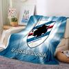 Sam-pdoria Team Crest Design Flannel Blanket, Soft Polyester, Modern Design, All-Season for Camping, Travel, Gifts for holidays or birthdays