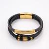 Shunquan Schmuck Benutzerdefiniertes mehrlagiges Lederarmband Edelstahl Vergoldet Trendiges Herren-Modeaccessoire für Geschenke
