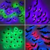 Glowing Spooky Bats for Ghost Festival Lighted 3D Bat/Spiders Wall Stickers Halloween Decor, Removable PVC Spiders Bedroom Decals with LED Lights