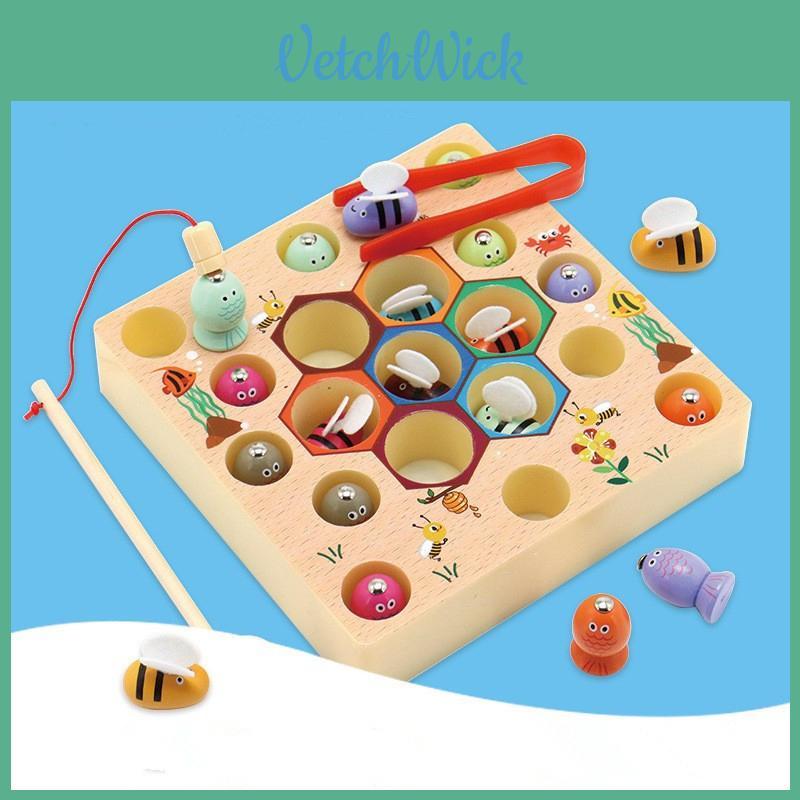 Engaging Wooden Fishing Game Toys For Boys And Girls With Magnetic Elements