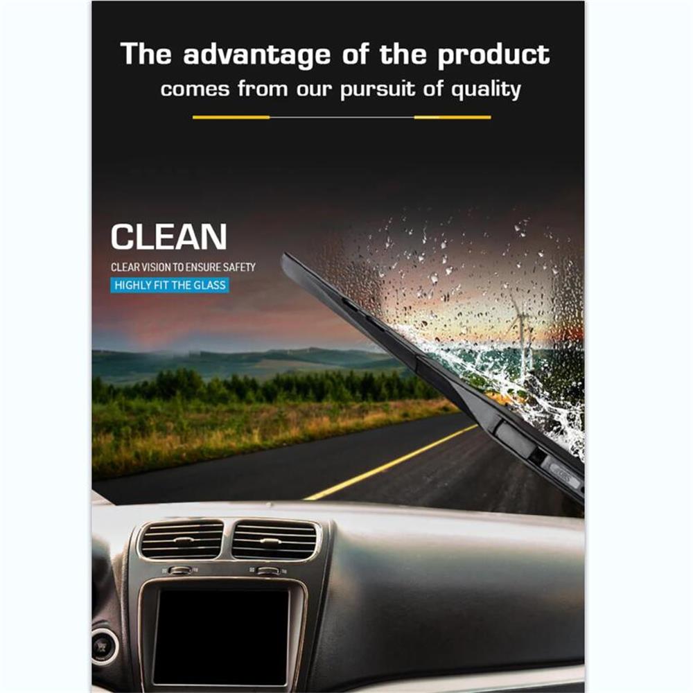 Universal U-type Car Wiper Blades Soft Rubber Windscreen Wipers Auto Windshield 14" 16" 17" 18" 19" 20" 21" 22" 24" 26" Fit Hook