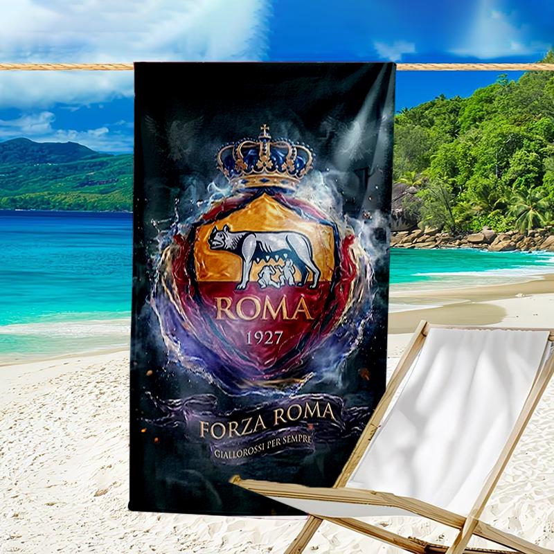 Beach Towel with Rome logo Pattern - soft,absorbent,machine washable Lightweight&Modern,swimming,Travel Essentials