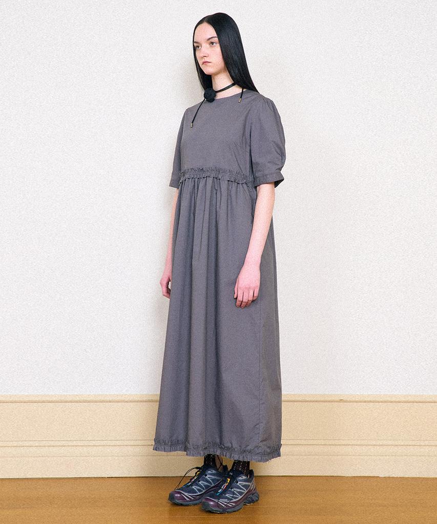 Partimento Woman Puff Sleeve Maxi Dress_Charcoal