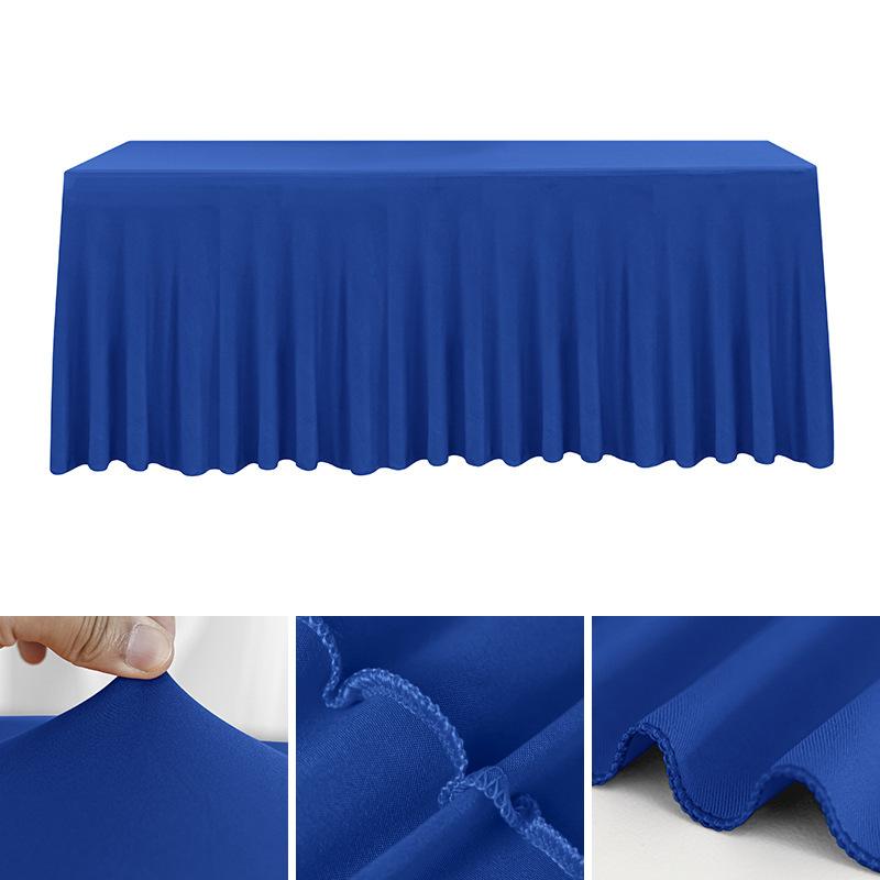 Spandex Rectangle Table Skirts 4/5/6/8ft Fitted Table Cover Wrinkle Resistant Cloth for Hotel Wedding Anniversary Party Decor
