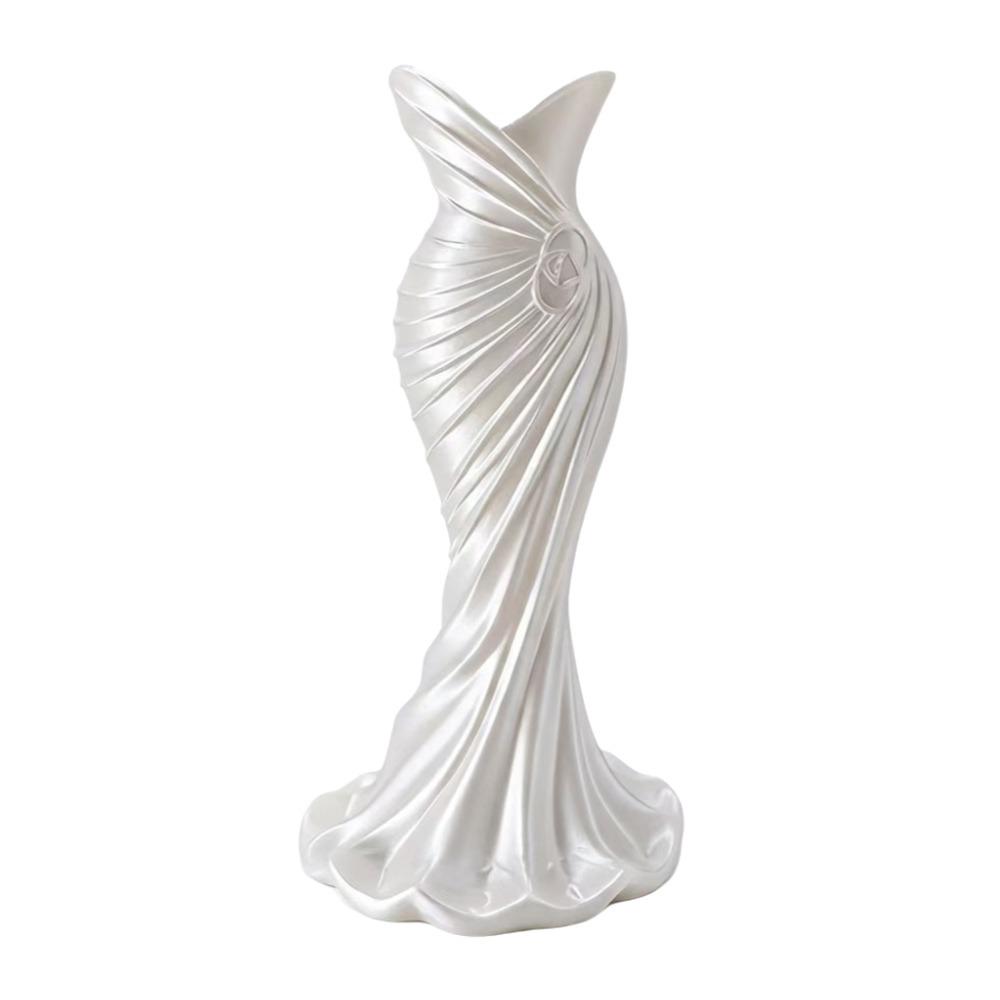 Twisted Design 3D Printed Flower Vases Gown-Shaped Decorative Vase Office Tabletop Ornaments