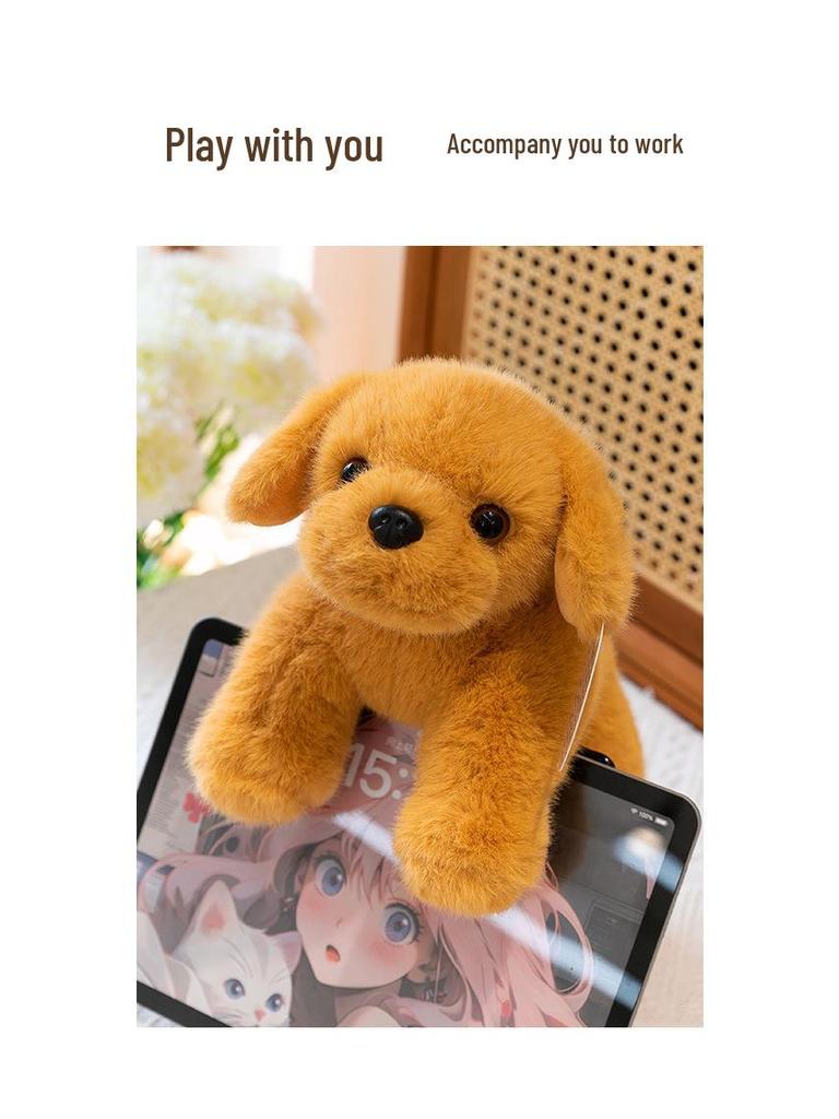 Golden Retriever Puppy Plush Toy in Lying Pose - Adorable and Soothing Companion Doll