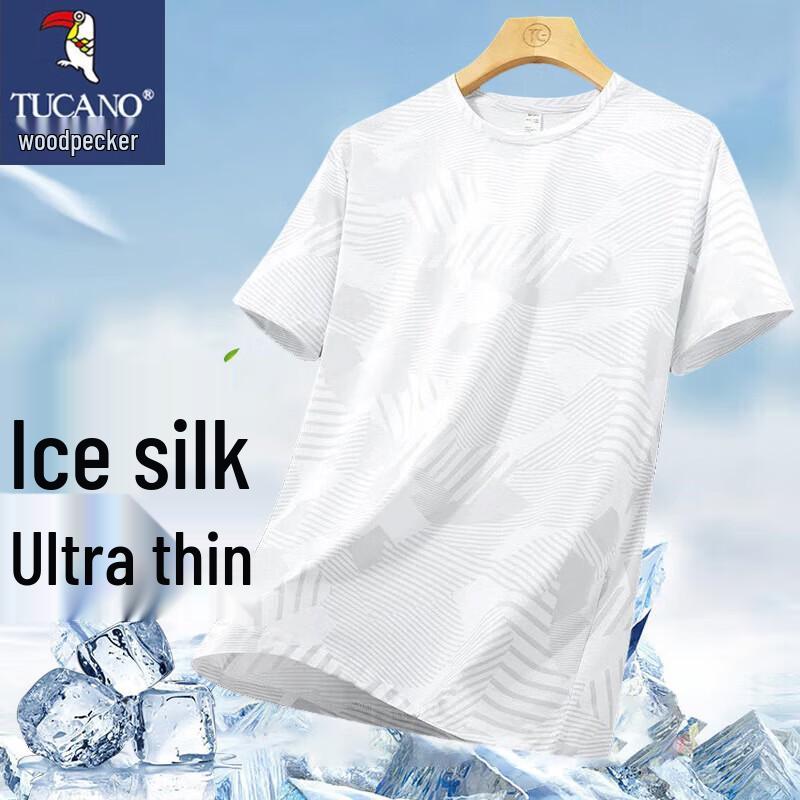 TUCANO Men's Summer Ice Silk Quick Dry Crew Neck T-Shirt